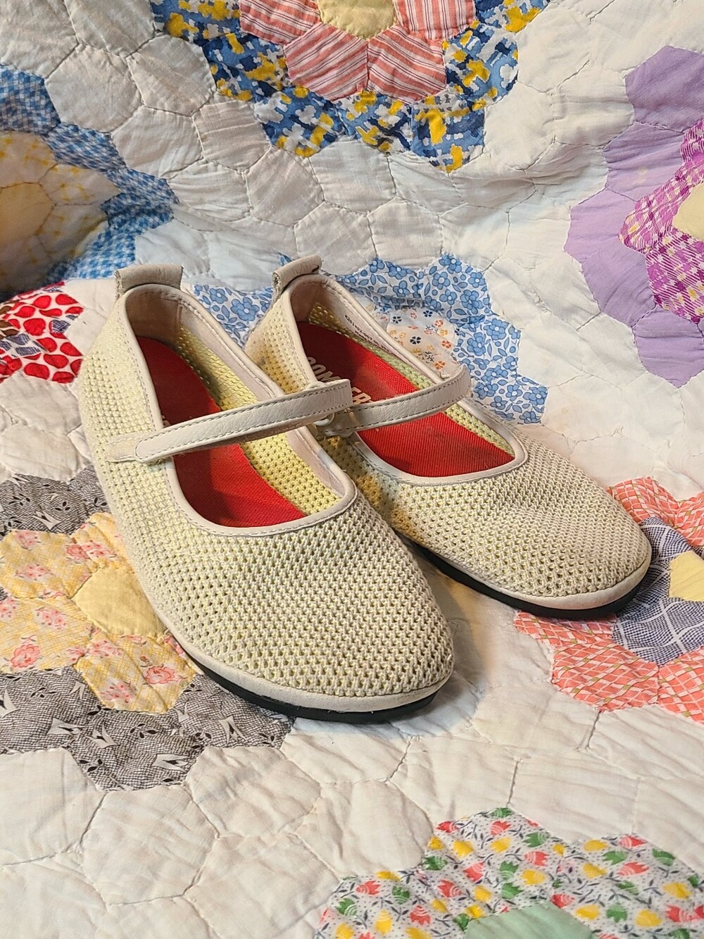 Camper Right Nina White Mesh Mary Jane, 39